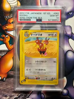 2002 Japanese Pokemon ~ Wind from the Sea 1st Edition ~ Dodrio #62 ~ PSA 10 - Image 1