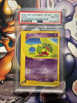 2002 Japanese Pokemon ~ Mysterious Mountains ~ Natu 1st Ed. #45 ~ PSA 10 - Image 1