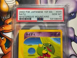 2002 Japanese Pokemon ~ Mysterious Mountains ~ Natu 1st Ed. #45 ~ PSA 10 - Image 2