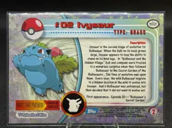 1999 Topps Pokemon #02 Ivysaur Rainbow Foil TV Animated Series 1 MP/HP Condition - Image 3
