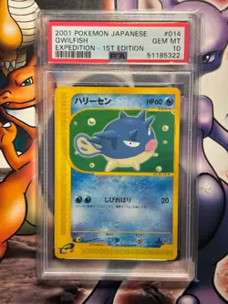 2001 Pokemon ~ Japanese Expedition 1st Edition ~ Qwilfish #14 ~ PSA 10 GEM MINT - Image 1