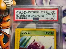 2002 Japanese Pokemon ~ Mysterious Mountains ~ Venonat 1st Ed. #11 ~ PSA 10 - Image 2