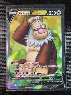Pokemon TCG Slaking V Full Art Pokemon GO 077/078 Holo Ultra Rare NM - Image 1