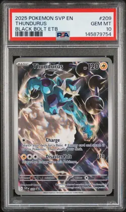 2025 POKEMON SVP EN-SV BLACK STAR PROMO #209 THUNDURUS PSA 10 - Image 1