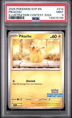 2025 POKEMON EN-SV BLACK STAR PROMO ILLUSTRATION CONTEST 2024 PIKACHU PSA 9 (96) - Image 1