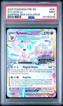 2025 POKEMON EN-PRISMATIC EVOLUTIONS SURPRISE BOX EXCLUSIVE SYLVEON PSA 9 (00) - Image 1