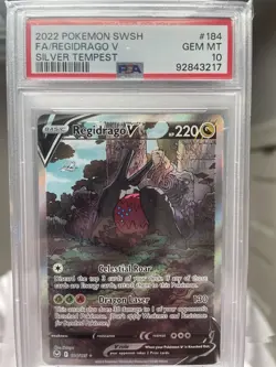 2022 Pokemon Regidrago V Full Art Ultra Rare Holo 184/195 Silver Tempest PSA 10 - Image 1