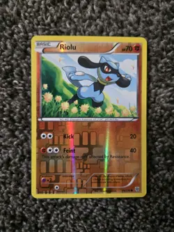 Pokemon TCG Riolu Reverse Holo Card 76/135 Plasma Storm - Image 1