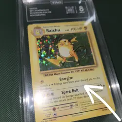 HOLO BLEED ERROR TAG 8 NM Raichu 36/108 XY Evolutions Nintendo Pokemon Card - Image 1