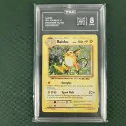 HOLO BLEED ERROR TAG 8 NM Raichu 36/108 XY Evolutions Nintendo Pokemon Card - Image 4