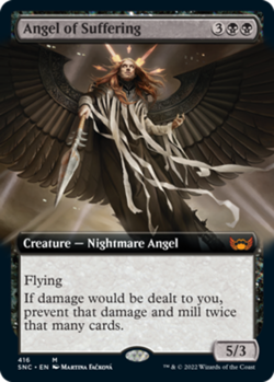 1x Angel of Suffering ~ Extended Art NM-Mint, English Streets of New Capenna MTG - Image 1