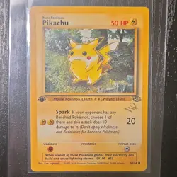Pokemon Pikachu 60/64 Base Set 1st Edition 1999 Wizards Gold W Stamp - Image 1