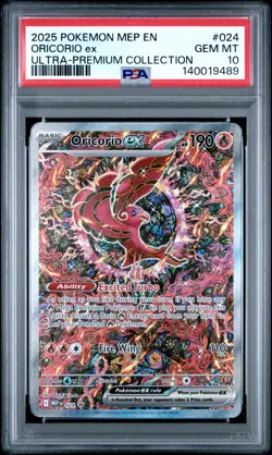 2025 POKEMON MEP EN-ME BLACK STAR PROMO #024 ORICORIO EX PSA 10 - Image 1