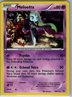 Meloetta 78/113 Holo Legendary Treasures - Pokemon Card - NM - Image 1