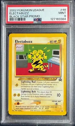 PSA 9 MINT 2002 Pokemon League Electabuzz Black Star Promo #46 NEW - Image 1