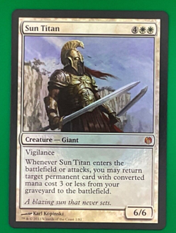 MTG - FOIL Sun Titan - Heroes Vs Monsters - NM - Unplayed - Mythic - MAGIC CARD - Image 1