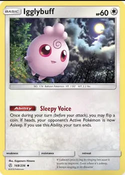 Igglybuff 168/236 Uncommon SM - Cosmic Eclipse Pokemon Card - Image 1