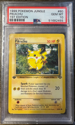 1999 Pokemon Jungle 1st Edition Pikachu PSA 10 Gem Mint 60/64 (ENGLISH) - Image 1