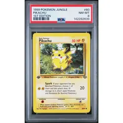 PSA 8 NM-MT Pikachu 1st Edition 60/64 Pokemon 1999 Jungle Common Graded Card - Image 1
