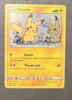 Pokemon 2019 ☀ & 🌒 Pikachu SM162 Bl✩ck St✩r Promo HP60 - Image 1