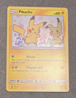 Pokemon 2019 ☀ & 🌒 Pikachu SM162 Bl✩ck St✩r Promo HP60 - Image 4