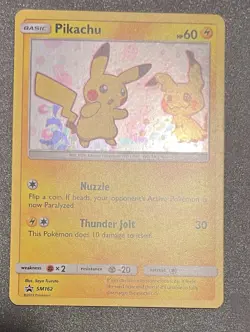 Pokemon 2019 ☀ & 🌒 Pikachu SM162 Bl✩ck St✩r Promo HP60 - Image 5