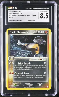 CGC 8.5 Dark Marowak 2004 EX Team Rocket Returns 7/109 Holo Pokemon Card - Image 1