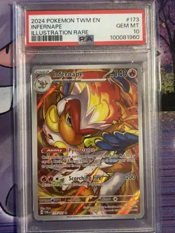 Infernape IR Twilight Masquerade 173/167 NM Pokemon TCG Card 2024 PSA10 - Image 1