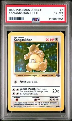 1999 POKEMON JUNGLE #5 KANGASKHAN HOLO PSA 6 EX MT - Image 1
