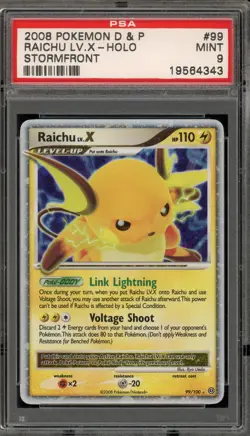 Pokemon Raichu Lv.X Stormfront Holo Ultra Rare #99 PSA 9 Mint - Image 1