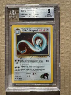 2000 Pokemon Gym Heroes Unlimited Erica's Dragonair #04 Holo BGS 8 - Image 1