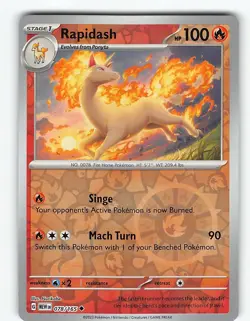 RAPIDASH 078/165 UNCOMMON 151 POKEMON REVERSE HOLO NM - Image 2