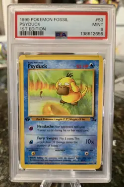 Psyduck 53/62 - PSA 9 - 1999 Fossil 1st Edition - Pokemon TCG - Common - Image 1