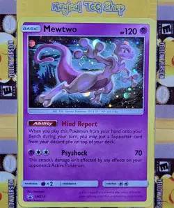Pokemon Mewtwo Black Star Promo SM214 Holo Hidden Fates Pin Collection - Image 1