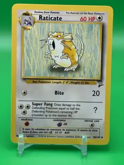 Pokemon - Raticate - 58/130 - Uncommon - Unlimited Edition - Base Set 2 - LP J0 - Image 1