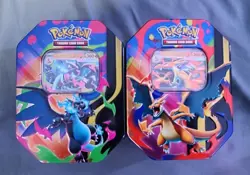 Pokemon TCG Mega Charizard X and Y Tins Set+Promos Only! (No Packs) - Image 1