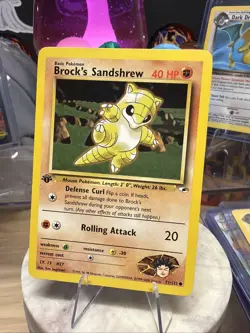 [LP+/NM] 2000 Pokemon Gym Heroes Brock's Sandrshrew 1st Edition #71/132 - Image 1