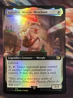 Stiltzkin, Moogle Merchan - Extended Art FOIL - Final Fantasy #433 Rare, NM, MTG - Image 1