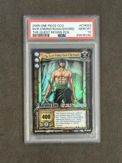 One Piece CCG The Never-Ending Road of the Sword CH023 Roronoa Zoro Foil PSA 10 - Image 1