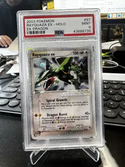 Pokemon TCG Rayquaza EX Dragon Holo Rare Card Series 97/97 PSA 9 - Image 1