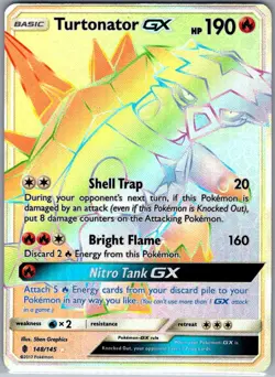 Turtonator GX (Secret) 148/145 SM - Guardians Rising - Pokemon Card - NM - Image 1