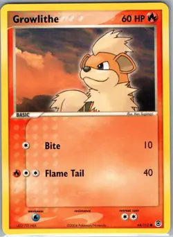 Growlithe 64/112 Non Holo FireRed & LeafGreen - Pokemon Card - NM - Image 1