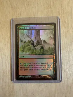 Wooded Foothills - Judge Promo FOIL - Old Border Retro Frame - MTG - Image 1