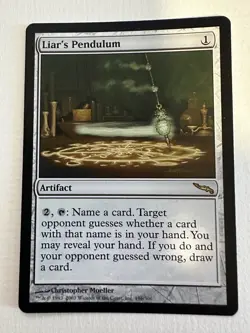 MTG Magic The Gathering Mirrodin Liar's Pendulum Rare LP - Image 1