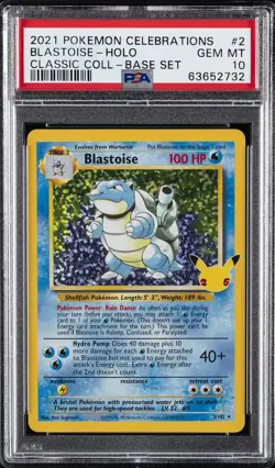2021 POKEMON CELEBRATIONS CLASSIC COLL #2 BLASTOISE-HOLO PSA 10 - Image 1