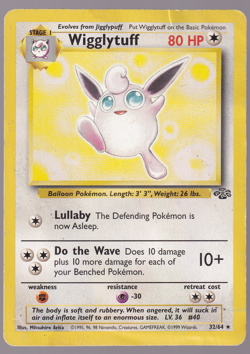 Wigglytuff 32/64 Jungle Pokemon Card 1999 HP - Image 1