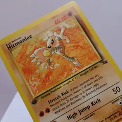 Pokemon TCG - Hitmonlee 22/62 Fossil Rare 1st Edition WOTC 1999 - NM - Image 1