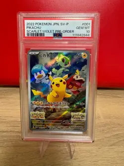 Pokemon 001/SV-P Pikachu Promo Scarlet Violet 2022 Pokemon PSA BGS GEM MINT - Image 1