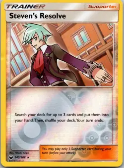 Steven's Resolve 145/168 - SM - Celestial Storm Pokemon NM Reverse Holo - Image 1