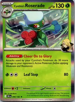 Cynthia's Roserade 008/182 - SV10: Destined Rivals Pokemon TCG NM Holofoil - Image 1